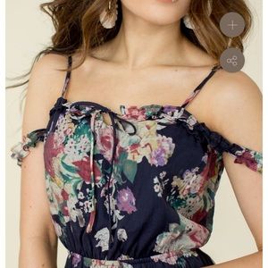 Joyfolie Jo Midi Dress in Navy Floral
